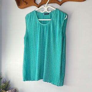 Penningtons Bluish Green Sleeveless Relaxed Tank Top 3X